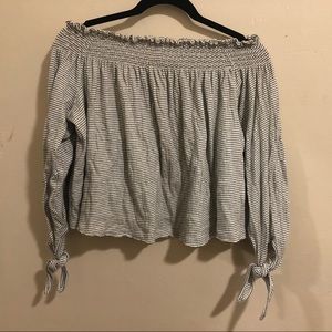 Striped Off the Shoulder Free People Top
